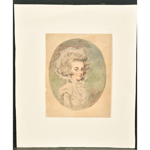 13 - Attributed to John Downman (1750-1824) British. Bust Portrait of a Lady, Pencil and wash, Signed wit... 