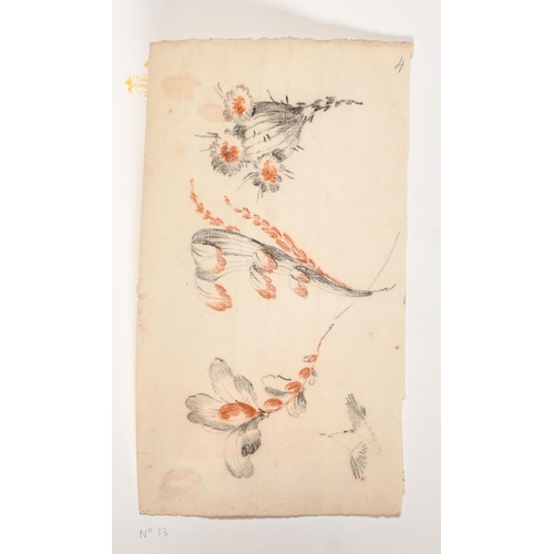 18 - Late 18th Century French School. Still Life of Flowers, Sanguine and pencil, Unframed 10