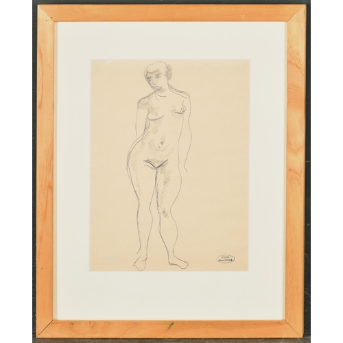 184 - Andre Derain (1880-1954) French. Study of a Standing Nude, Pencil, with Atelier stamp, 10.5