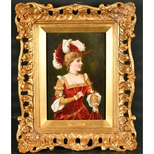 191 - Moritz Stifter (1857-1905) Austrian. An Elegant Beauty in Costume, Oil on panel, Signed, 11