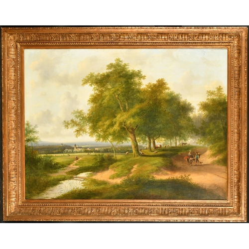 204 - Jan Evert Morel (1835-1905) Dutch. Figures in a Wooded River Landscape, Oil on Canvas, Signed and Da... 