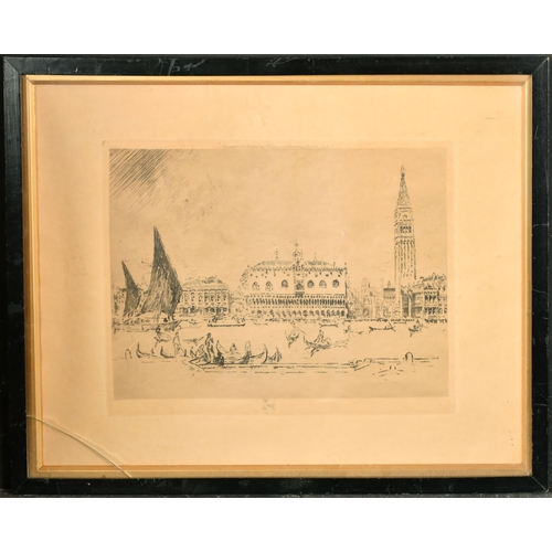 254 - Joseph Pennell (1857-1926) American. A Venetian Scene, Etching, Signed in pencil, 7.15