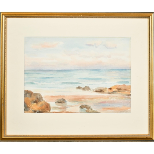 279 - Betty McTaggart (1896-1986) British. A Beach Scene, Watercolour, Signed and dated 1933 in pencil, 9.... 