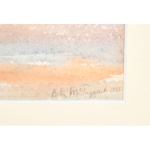 279 - Betty McTaggart (1896-1986) British. A Beach Scene, Watercolour, Signed and dated 1933 in pencil, 9.... 