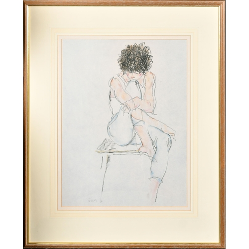 351 - Donald Hamilton Fraser (1929-2009) British. A Seated Ballet Dancer, Chalk, Signed, 22.25