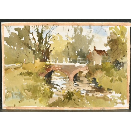 374 - John Yardley (1933-    ) British. A River Scene in Chester, Watercolour, Signed in pencil, Unframed ... 