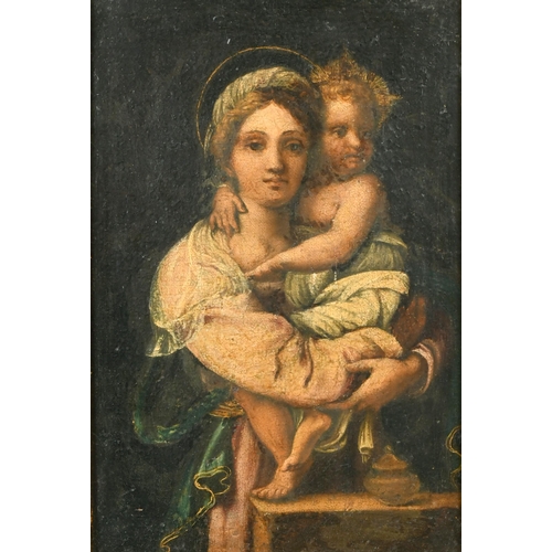 39 - Manner of Andrea del Sarto (1486-1530) Italian. Madonna and Child, Oil on canvas, in a carved giltwo... 