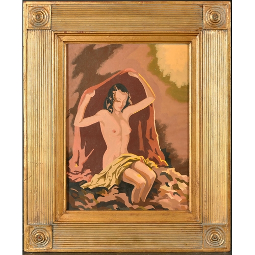 409 - 20th -21st Century European School. A Semi-Naked Woman, Oil on canvas laid down, 15.5