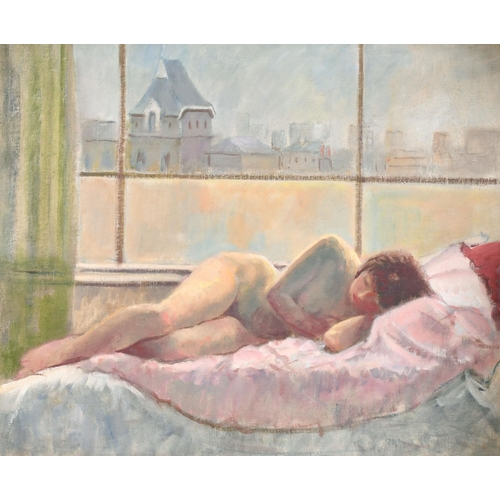 422 - Frederick Charles Thomas Bagust (1901-1985) British. A Naked Lady Asleep on a Bed, Oil on canvas, wi... 