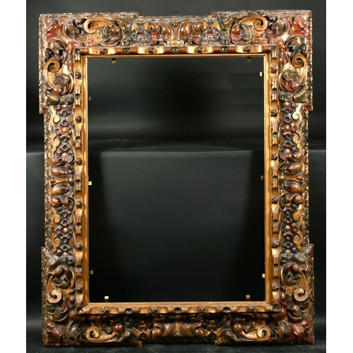 458 - Late 18th Century Italian School. A Carved Giltwood and Painted Frame, rebate 38