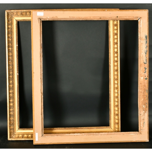 480 - 19th Century French School. A Near Pair of Empire Gilt Composition Frames, rebate 28