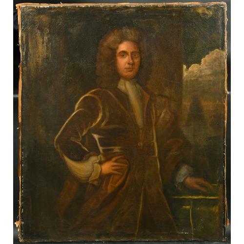 66 - 18th Century English School. Full Length Portrait of a Man, Oil on canvas, Unframed 50