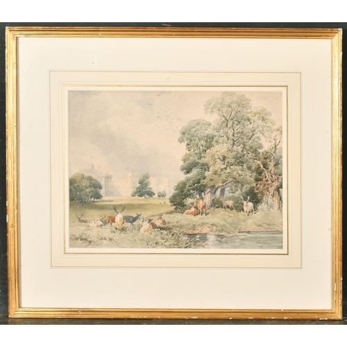 75 - Circle of Robert Hills (1769-1844) British. Windsor Castle from the Deer Park, Watercolour, 10