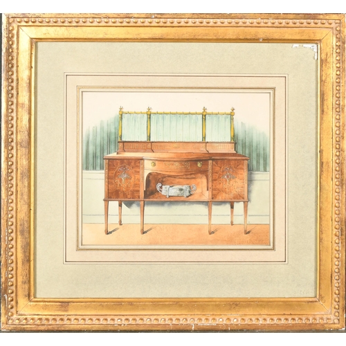 76 - 19th Century English School. Study of a Sideboard, Watercolour, Inscribed on labels verso, 8.25