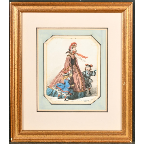 93 - Attributed to William McConnell (act.1850-1890) British. A Young Lady with Children, Watercolour and... 