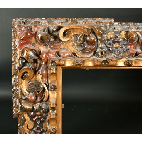 458 - Late 18th Century Italian School. A Carved Giltwood and Painted Frame, rebate 38