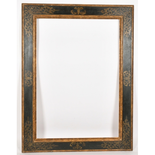 291 - John Davies Framing. A Reproduction Black and Gold Cassetta Frame, rebate 40.25