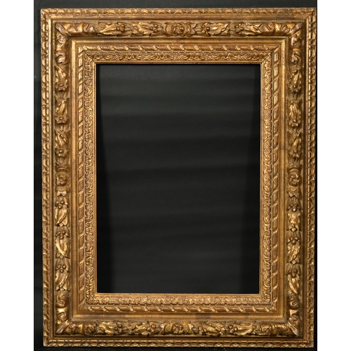 387 - John Davies Framing. A Reproduction Carved Giltwood Leaf and Berry Louis XIII Style Frame, rebate 21... 