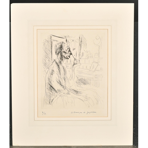 132 - Andre Albert Marie Dunoyer de Segonzac (1884-1974) French. A Seated Clown, Etching, Signed and numbe... 