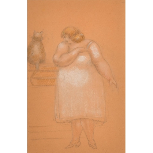 140 - Early 20th Century French School. A Study of Two Figures, Pencil and coloured chalk, 9.75