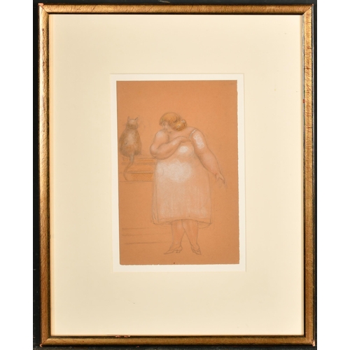 140 - Early 20th Century French School. A Study of Two Figures, Pencil and coloured chalk, 9.75