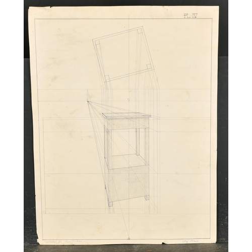 149 - Maj Bring (1880-1971) Swedish. A Design for a piece of Furniture, Ink and pencil, Inscribed Pl.IV an... 