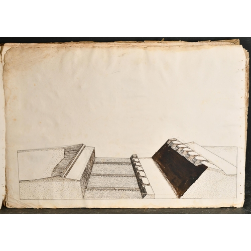 16 - Early 17th Century Italian School. Studies for Renaissance City Fortifications, Ink, Inscribed, 11.7... 