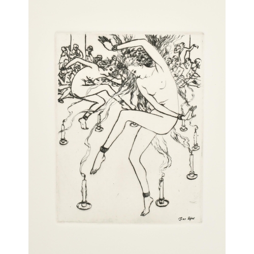 186 - Charles Robinson Sykes (1875-1950) British. 'The Exotic Dancers', Etching, Unframed 6.25