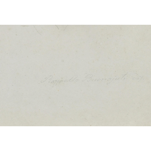 20 - Raffaello Bonaiuti (c.1850- ?) Italian. Madonna and Child, Pencil, Signed, 21.75