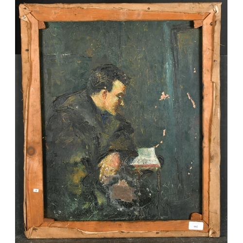 200 - Walsh (20th Century) British. Study of a Seated Man, Oil on canvas, Signed, Unframed 24