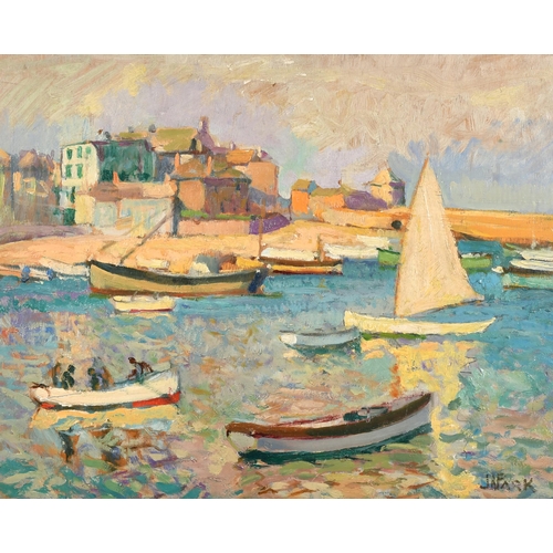 202 - John Anthony Park (1880-1962) British. Boats in St Ives, Oil on Board, Signed, 13