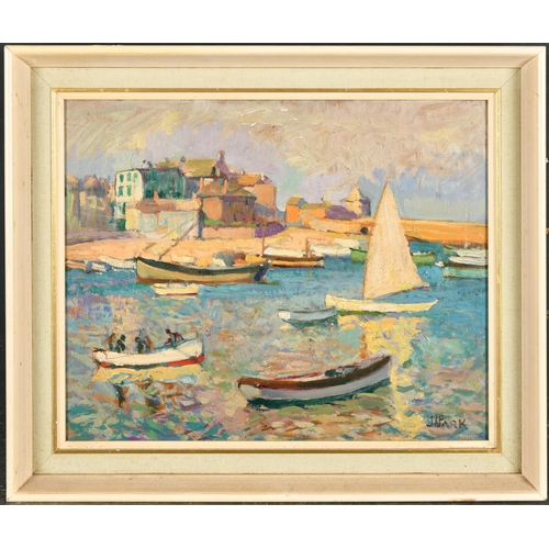 202 - John Anthony Park (1880-1962) British. Boats in St Ives, Oil on Board, Signed, 13