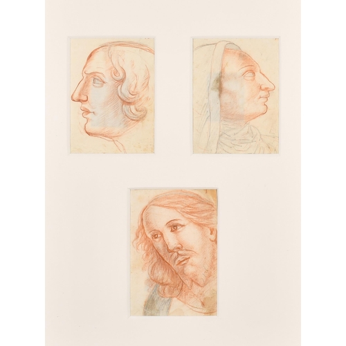 22 - 18th Century Italian School. A Head Study, Sanguine and pencil, 5.25