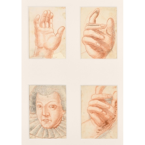 22 - 18th Century Italian School. A Head Study, Sanguine and pencil, 5.25