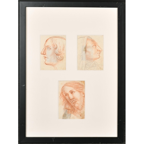 22 - 18th Century Italian School. A Head Study, Sanguine and pencil, 5.25