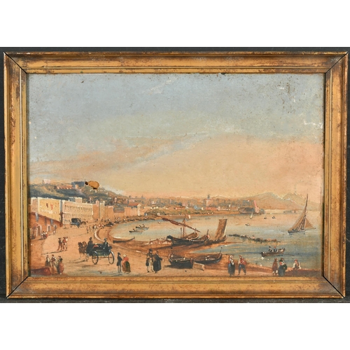 23 - 19th Century Italian School. The Bay of Naples, Oil on paper, 7.5