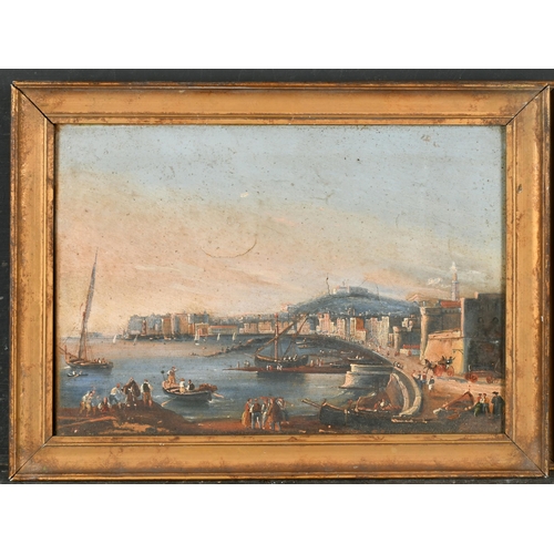 23 - 19th Century Italian School. The Bay of Naples, Oil on paper, 7.5