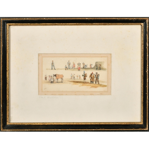 58 - Attributed to Charles John Mayle Whichelo (1784-1865) British. Figure Studies, Watercolour and penci... 