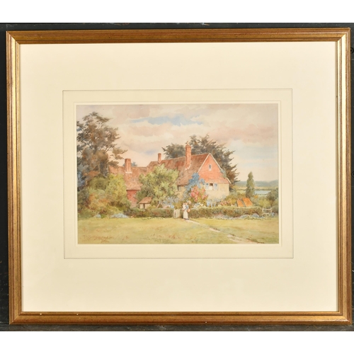 61 - Thomas Nicholson Tyndale (1860-1930) British. A Mother and Child by a Cottage, Watercolour, Signed, ... 