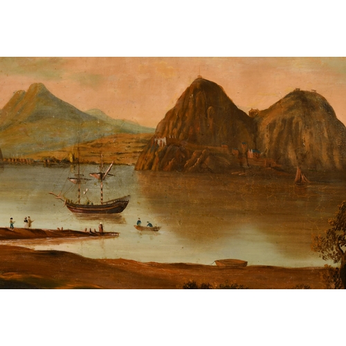 72 - 19th Century English School. A View on The Clyde with Dumbarton Rock and Castle in the distance, Oil... 