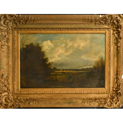 83 - Early 19th Century English School. A River Landscape with Children in the foreground, Oil on canvas,... 