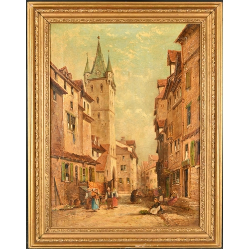 95 - William Meadows (c.1825-c.1901) British. A Continental Street Scene, Oil on canvas, Signed, 22