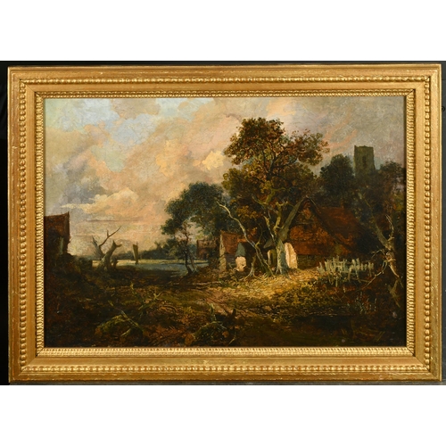 96 - Joseph Paul (1804-1887) British. A Norwich River Landscape, Oil on canvas, Inscribed on labels verso... 