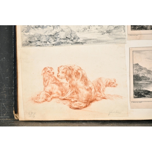 97 - G F J (19th Century) British. Study of Dogs, Sanguine, Signed with initials and dated 1839 in pencil... 