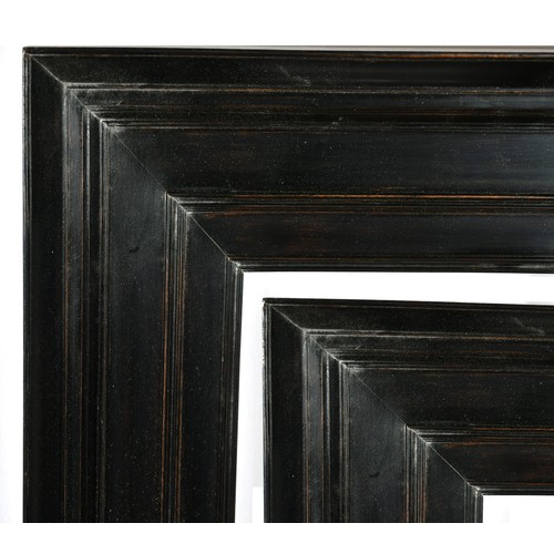 420 - John Davies Framing. A Pair of Reproduction Darkwood Double Flat Cabinet Frames, rebate 7.25