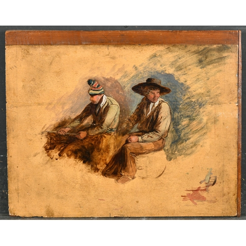 111 - Early 19th Century English School. A Sketch of Two Figures, Oil on panel, Unframed 11.5