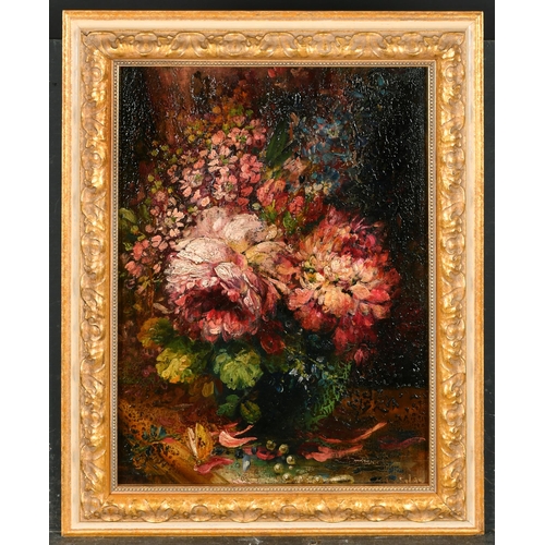 150 - Louis Silas (19th-20th Century) French. Still Life of Flowers, Oil on panel, Signed, 16.5