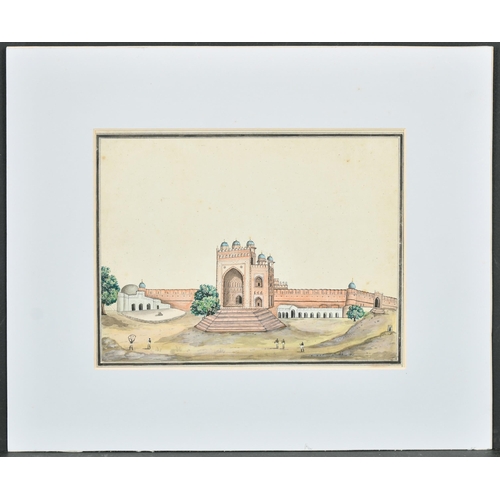 165 - 19th Century Indian School. Study of a Palace, Watercolour, Mounted, unframed 5.5