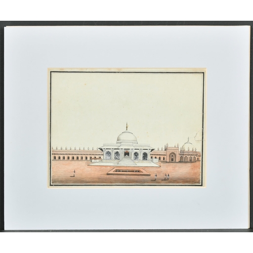 165 - 19th Century Indian School. Study of a Palace, Watercolour, Mounted, unframed 5.5