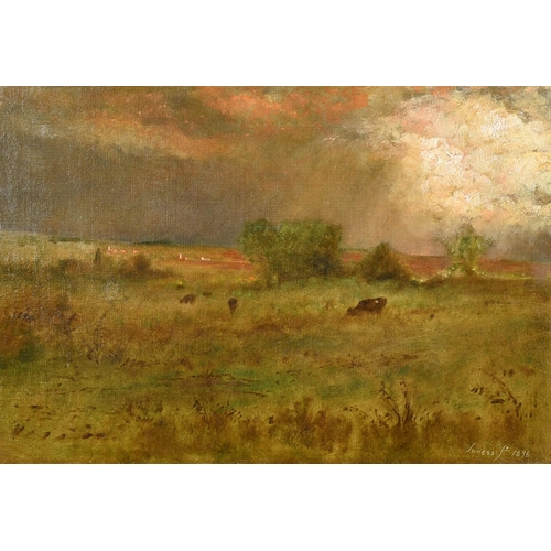 166 - George Inness Jnr (1853-1926) American. Cattle in a Landscape, Oil on canvas, Signed and dated 1896,... 